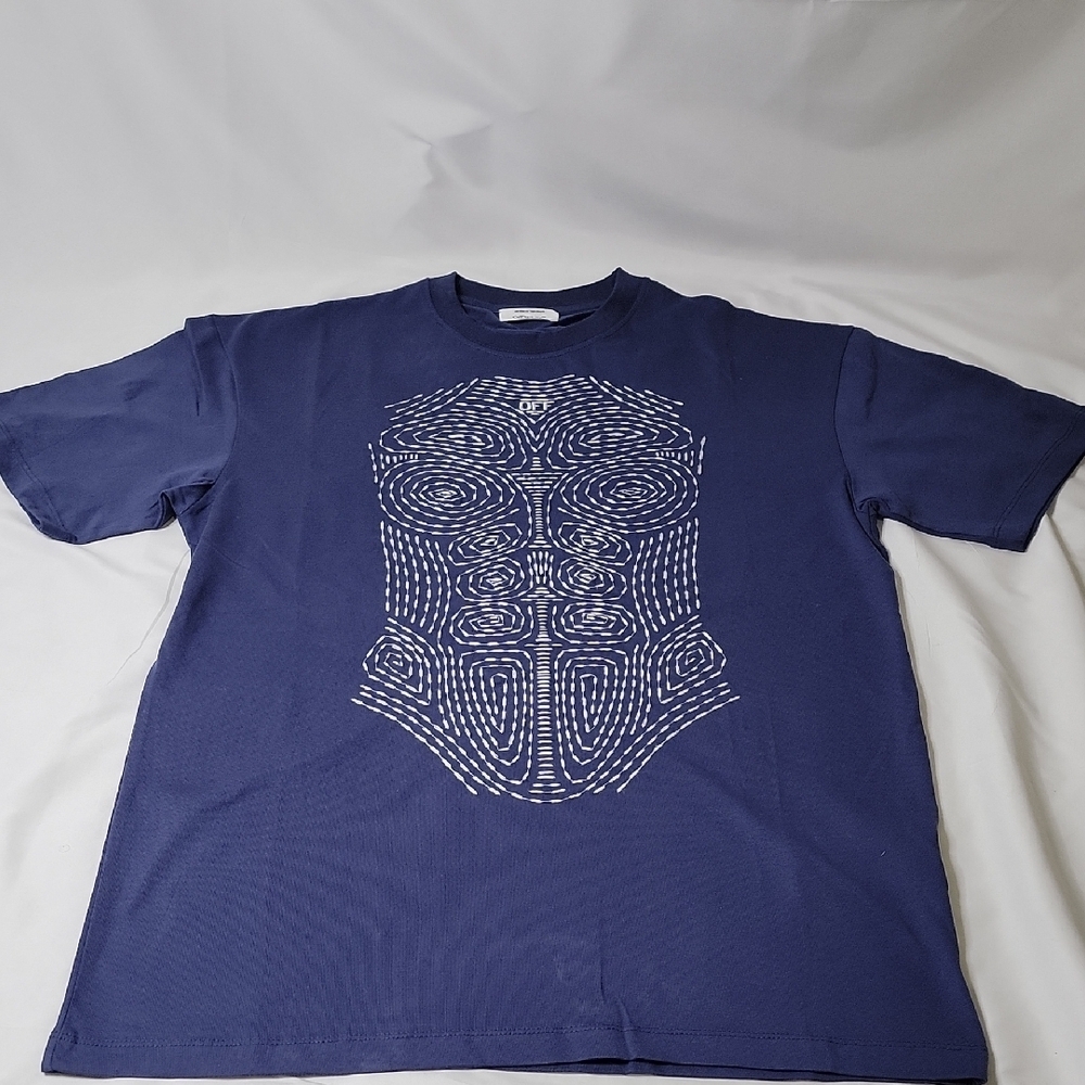 Off-White Dark Blue Graphic Tee